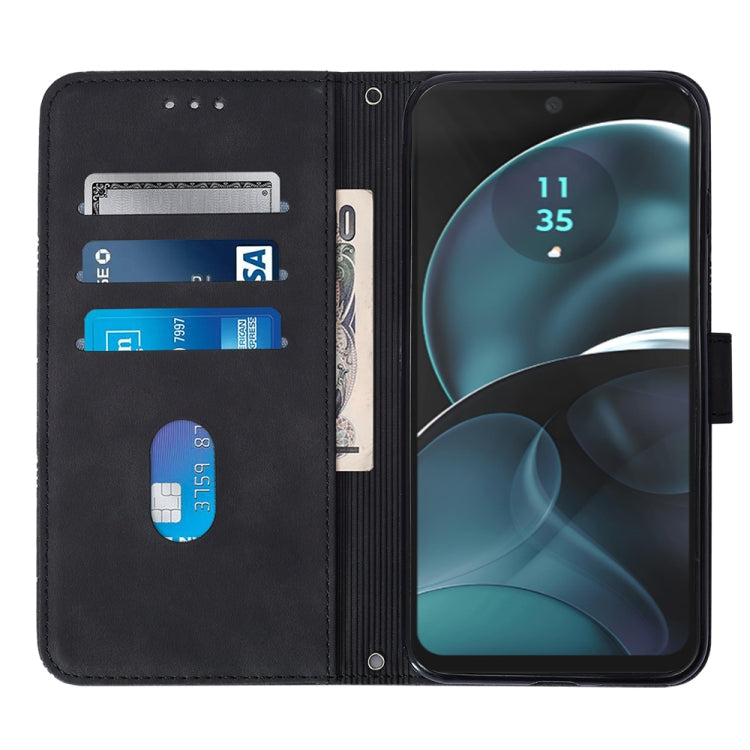 For Motorola Moto G14 Crossbody 3D Embossed Flip Leather Phone Case