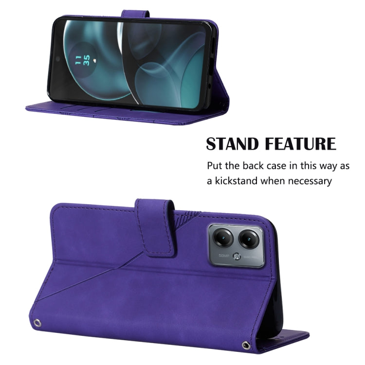 For Motorola Moto G14 Crossbody 3D Embossed Flip Leather Phone Case