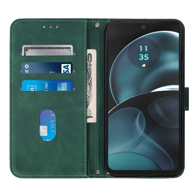 For Motorola Moto G14 Crossbody 3D Embossed Flip Leather Phone Case