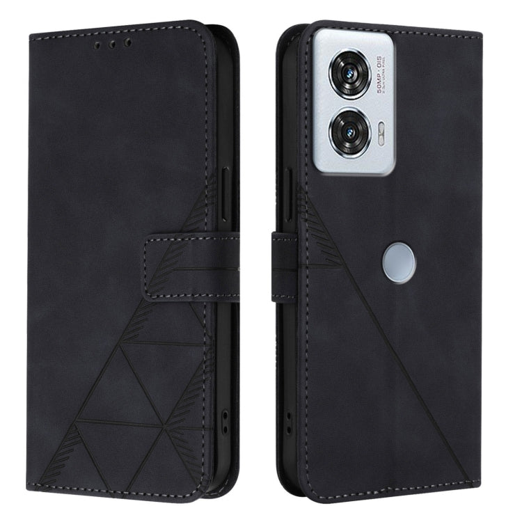 For Motorola Edge 50 Fusion Crossbody 3D Embossed Flip Leather Phone Case