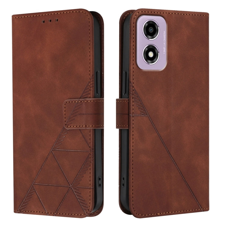 For Motorola Moto E14 Crossbody 3D Embossed Flip Leather Phone Case