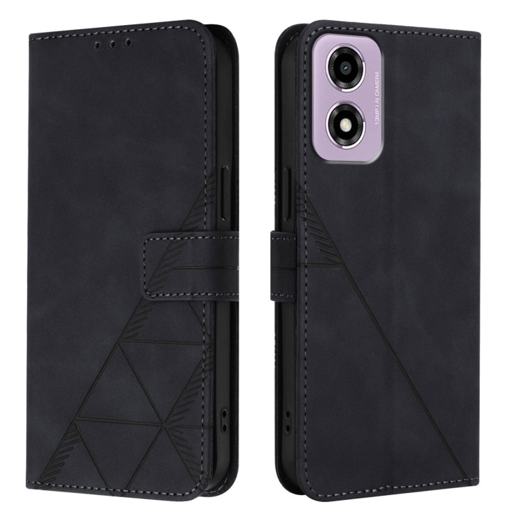 For Motorola Moto E14 Crossbody 3D Embossed Flip Leather Phone Case