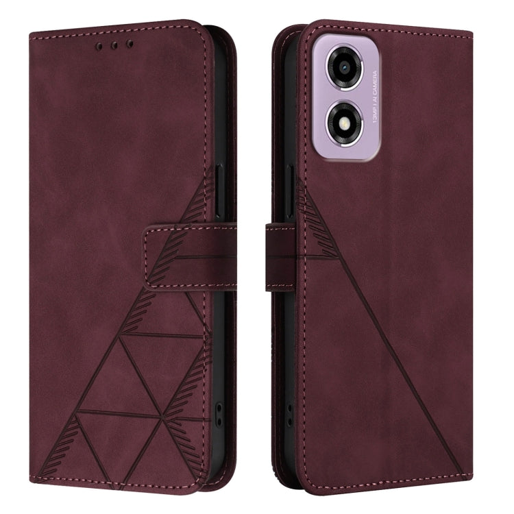 For Motorola Moto E14 Crossbody 3D Embossed Flip Leather Phone Case