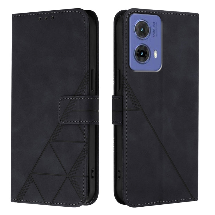 For Motorola Moto G85 Crossbody 3D Embossed Flip Leather Phone Case