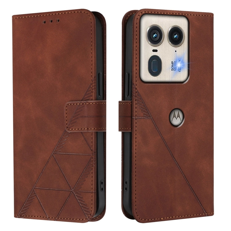 For Motorola Edge 50 5G Crossbody 3D Embossed Flip Leather Phone Case