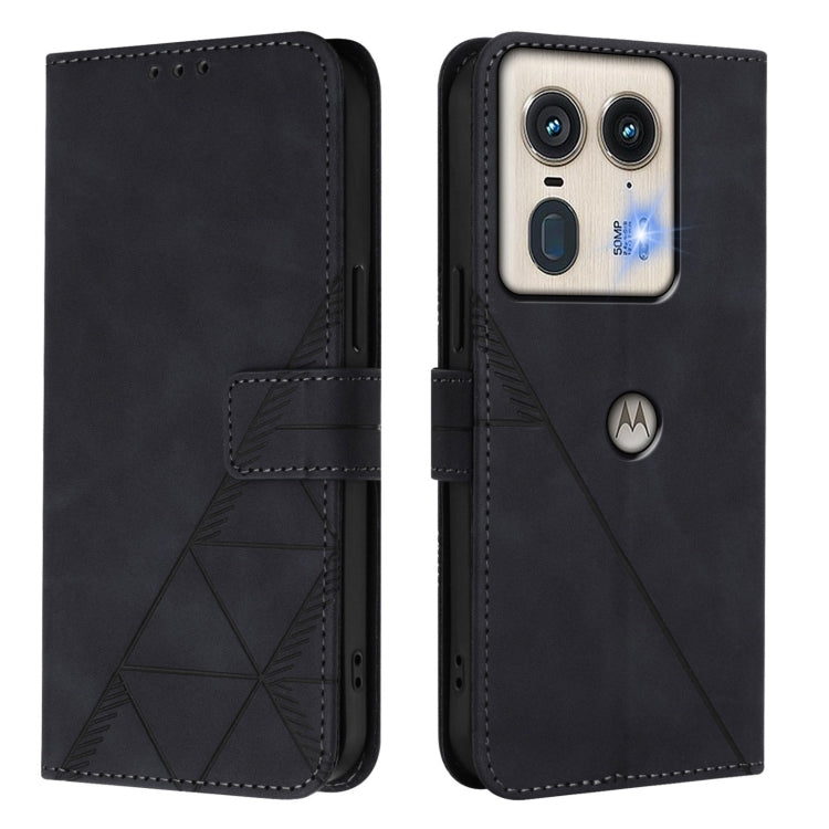 For Motorola Edge 50 5G Crossbody 3D Embossed Flip Leather Phone Case