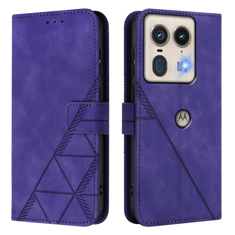 For Motorola Edge 50 5G Crossbody 3D Embossed Flip Leather Phone Case