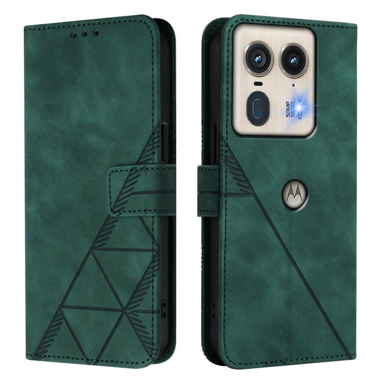 For Motorola Edge 50 5G Crossbody 3D Embossed Flip Leather Phone Case
