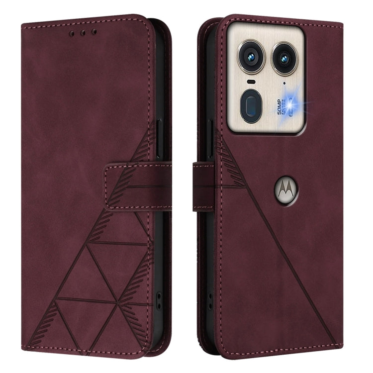 For Motorola Edge 50 5G Crossbody 3D Embossed Flip Leather Phone Case