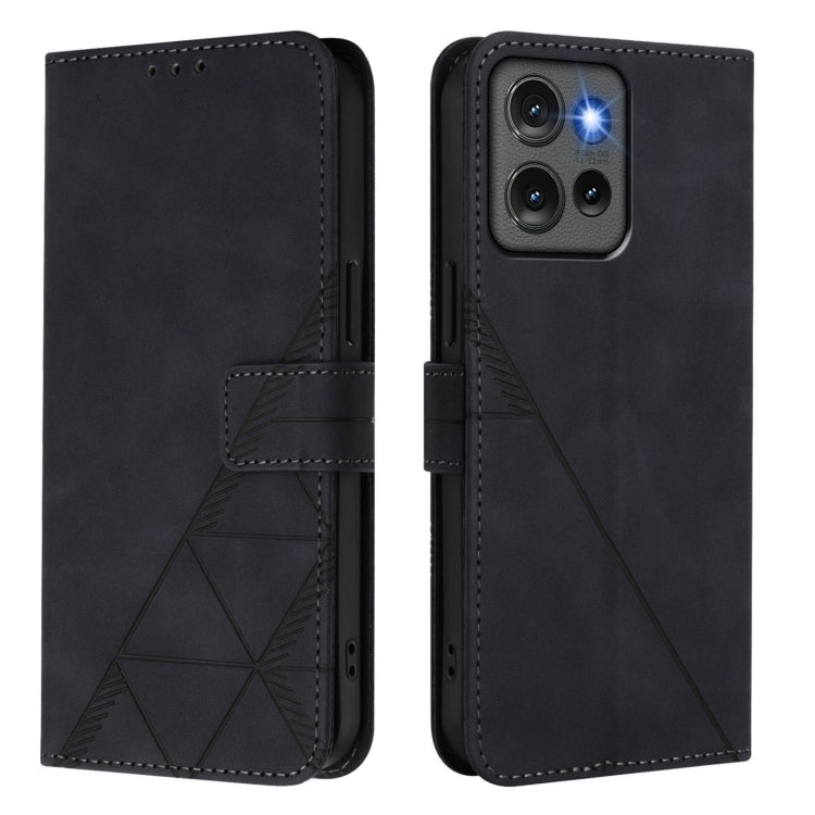 For Motorola Edge 50 5G Global Crossbody 3D Embossed Flip Leather Phone Case