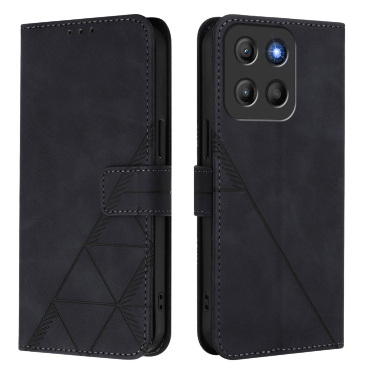 For Motorola Moto G15 Crossbody 3D Embossed Flip Leather Phone Case