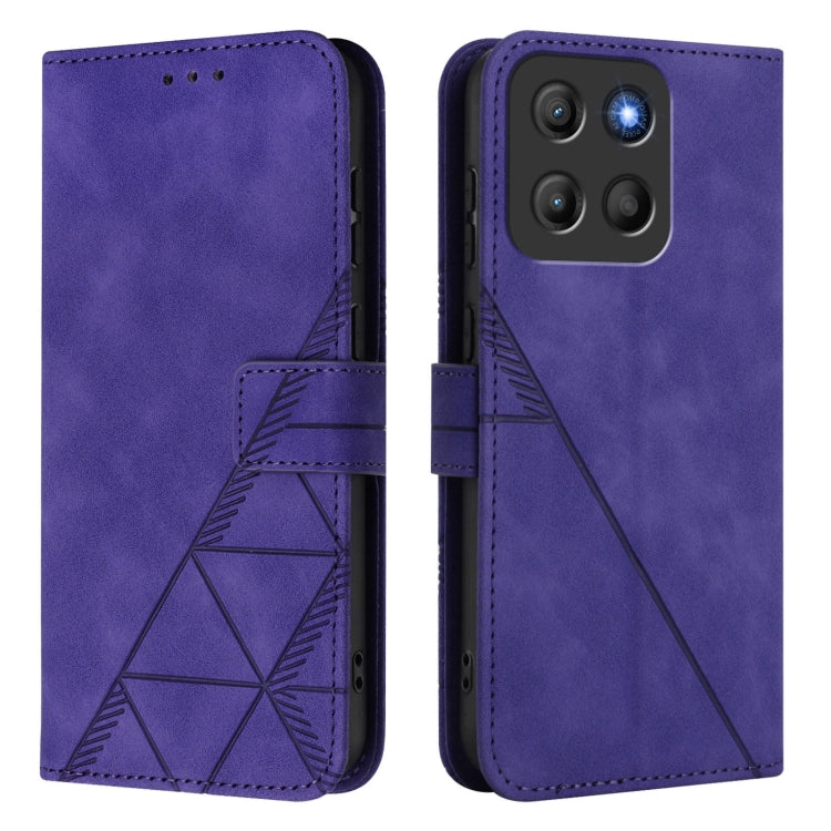 For Motorola Moto G15 Crossbody 3D Embossed Flip Leather Phone Case
