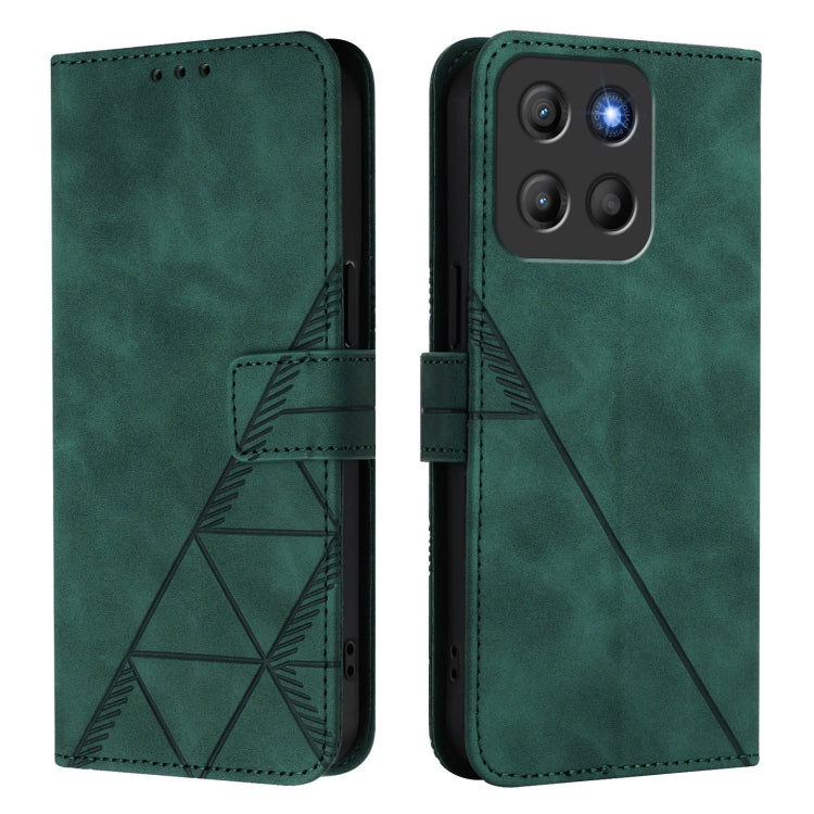 For Motorola Moto G15 Crossbody 3D Embossed Flip Leather Phone Case