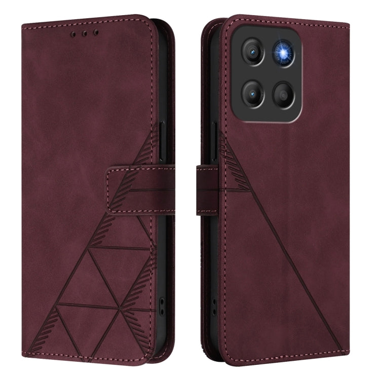 For Motorola Moto G15 Crossbody 3D Embossed Flip Leather Phone Case