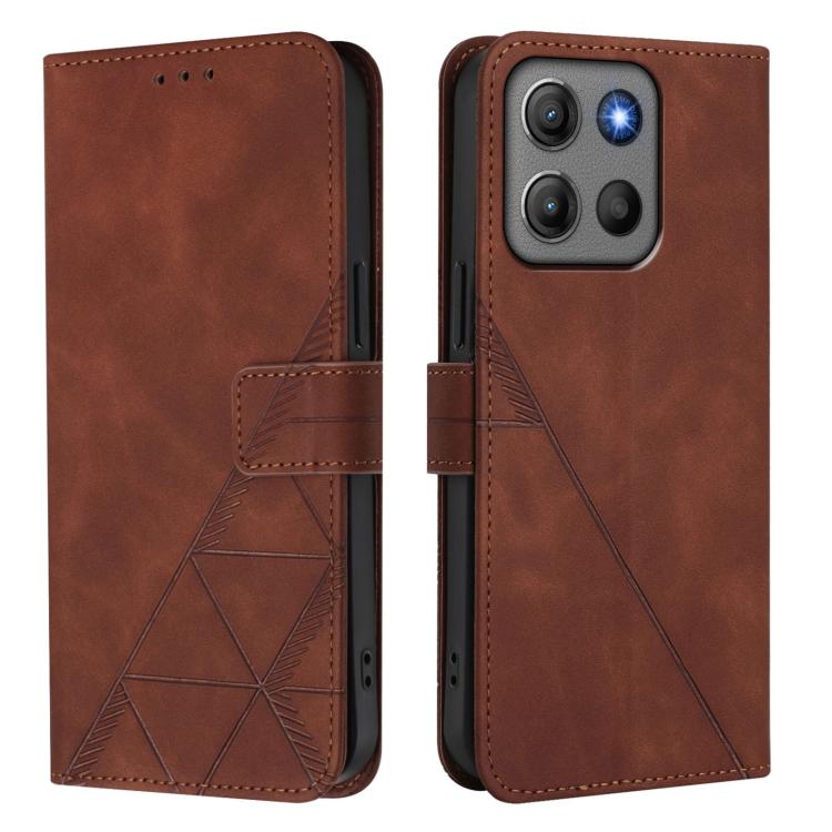 For Motorola Moto G15 Power Crossbody 3D Embossed Flip Leather Phone Case