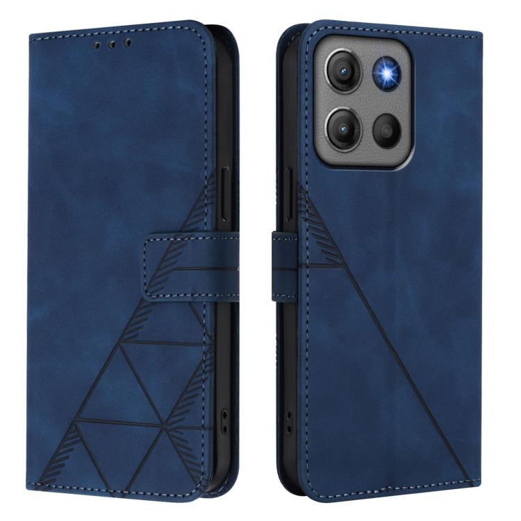 For Motorola Moto G15 Power Crossbody 3D Embossed Flip Leather Phone Case