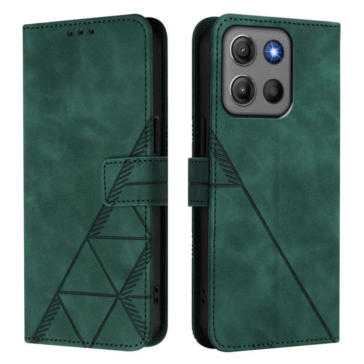 For Motorola Moto G15 Power Crossbody 3D Embossed Flip Leather Phone Case