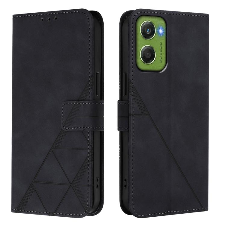 For Motorola Moto G06 4G Crossbody 3D Embossed Flip Leather Phone Case