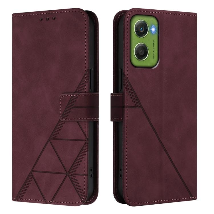 For Motorola Moto G06 4G Crossbody 3D Embossed Flip Leather Phone Case