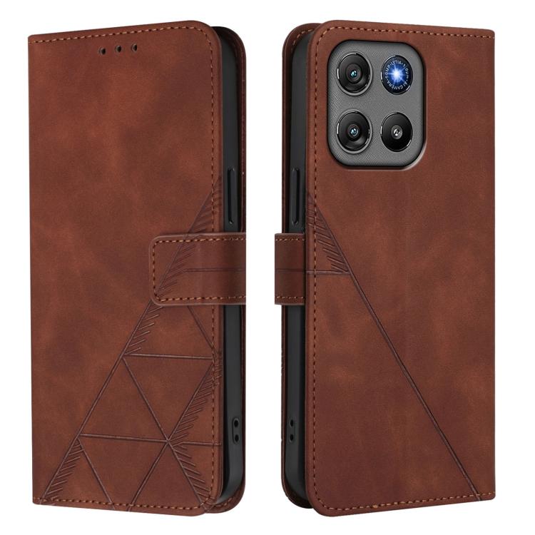 For Motorola Moto G67 Power 5G Global Crossbody 3D Embossed Flip Leather Phone Case