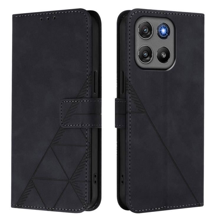 For Motorola Moto G67 Power 5G Global Crossbody 3D Embossed Flip Leather Phone Case
