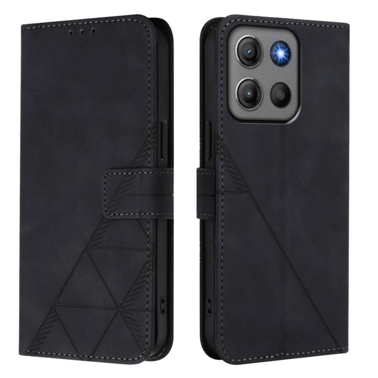 For Motorola Moto G17 4G/G17 Power 4G Crossbody 3D Embossed Flip Leather Phone Case