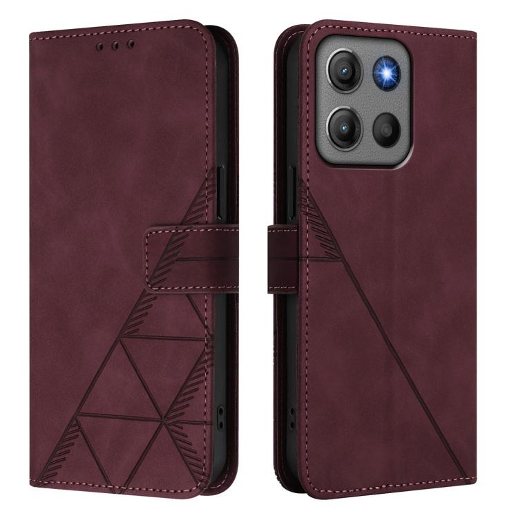 For Motorola Moto G17 4G/G17 Power 4G Crossbody 3D Embossed Flip Leather Phone Case