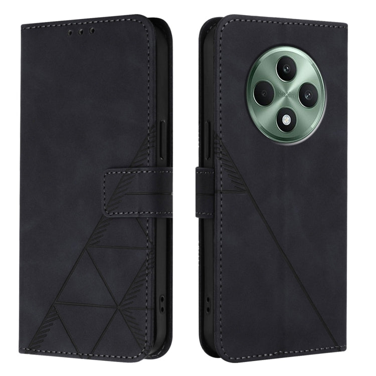 For OPPO Reno12 F 5G Global Crossbody 3D Embossed Flip Leather Phone Case