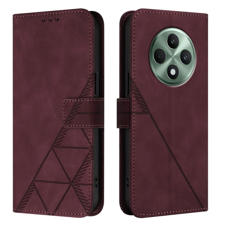 For OPPO Reno12 F 5G Global Crossbody 3D Embossed Flip Leather Phone Case