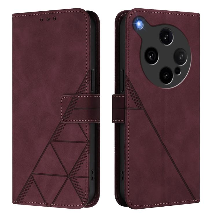 For OPPO Find X8 Ultra 5G Crossbody 3D Embossed Flip Leather Phone Case