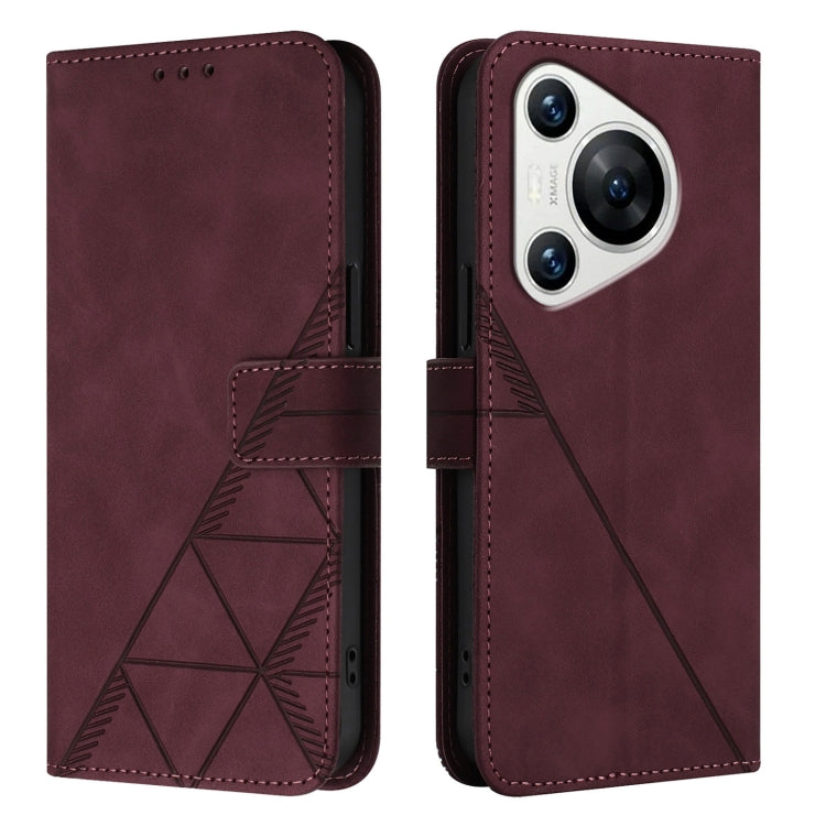 For Huawei Pura 70 Crossbody 3D Embossed Flip Leather Phone Case