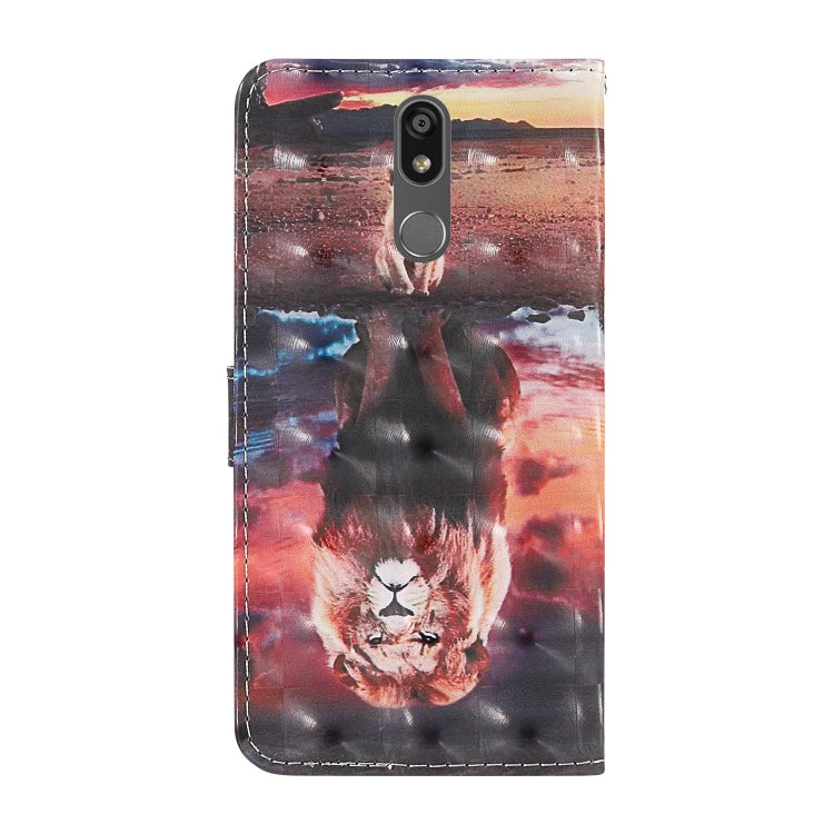 For LG K40 (2019) 3D Painting Colored Drawing Pattern Horizontal Flip TPU + PU Leather Case with Holder & Card Slots & Wallet & Lanyard