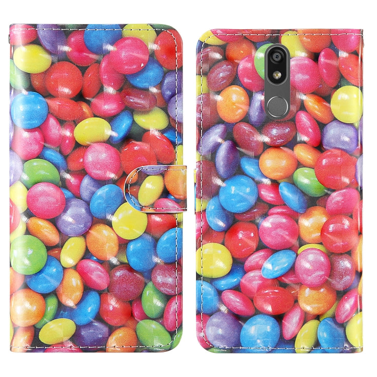 For LG K40 (2019) 3D Painting Colored Drawing Pattern Horizontal Flip TPU + PU Leather Case with Holder & Card Slots & Wallet & Lanyard