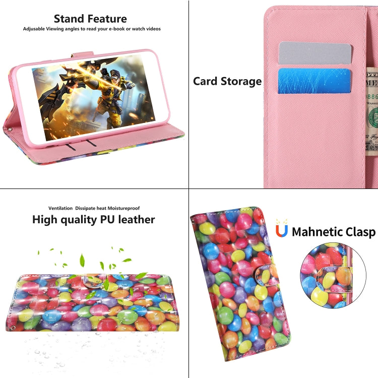 For LG Q70 3D Painting Colored Drawing Pattern Horizontal Flip TPU + PU Leather Case with Holder & Card Slots & Wallet & Lanyard