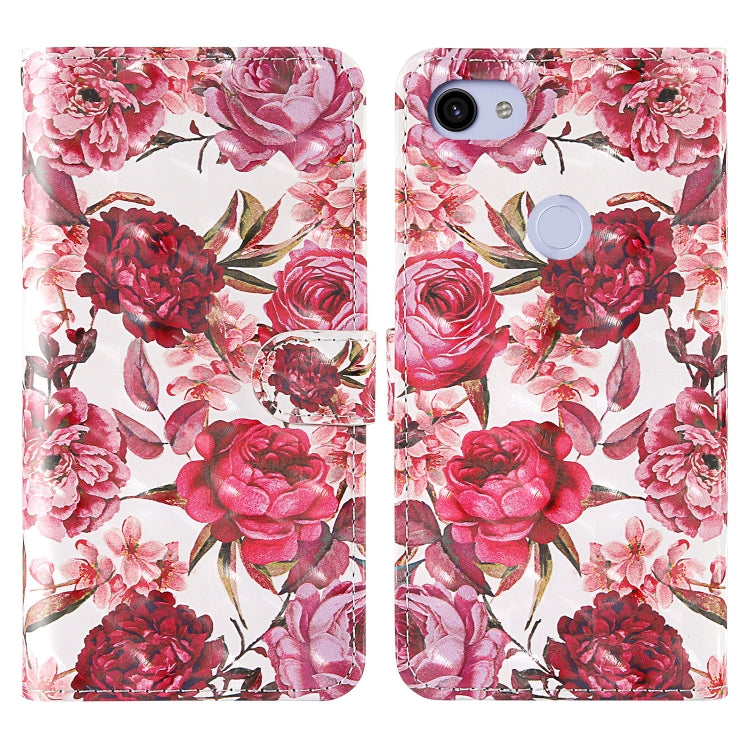 For Google Pixel 3a 3D Painting Colored Drawing Pattern Horizontal Flip TPU + PU Leather Case with Holder & Card Slots & Wallet & Lanyard