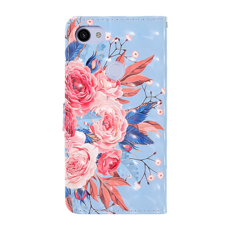 For Google Pixel 3a 3D Painting Colored Drawing Pattern Horizontal Flip TPU + PU Leather Case with Holder & Card Slots & Wallet & Lanyard