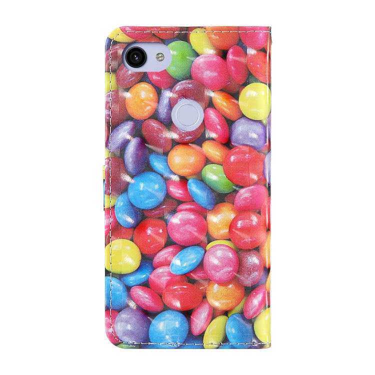 For Google Pixel 3a 3D Painting Colored Drawing Pattern Horizontal Flip TPU + PU Leather Case with Holder & Card Slots & Wallet & Lanyard