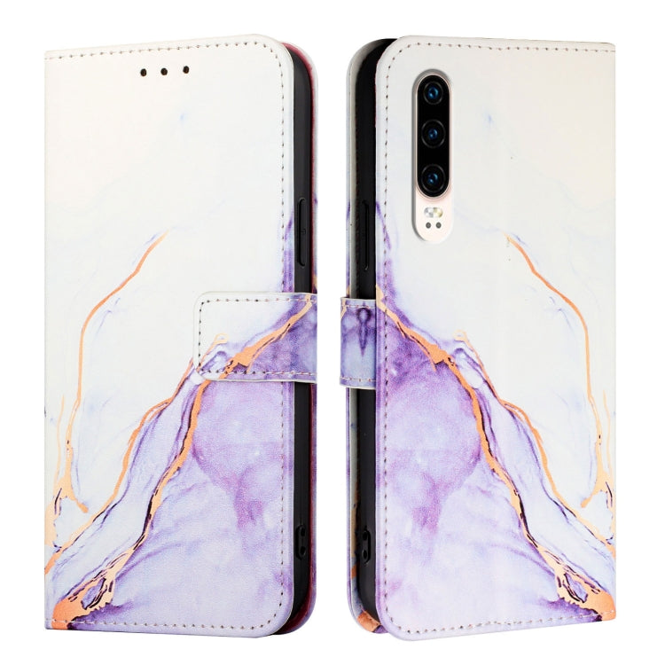 For Huawei P30 PT003 Marble Pattern Flip Leather Phone Case