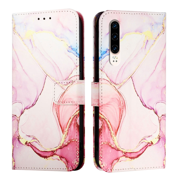 For Huawei P30 PT003 Marble Pattern Flip Leather Phone Case