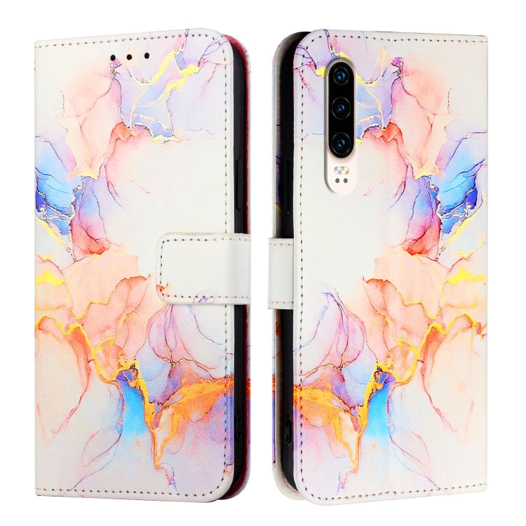 For Huawei P30 PT003 Marble Pattern Flip Leather Phone Case
