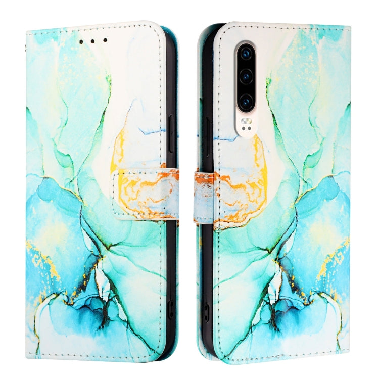 For Huawei P30 PT003 Marble Pattern Flip Leather Phone Case