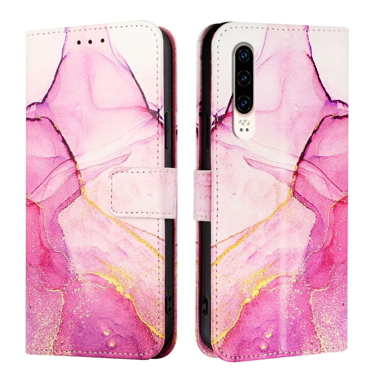 For Huawei P30 PT003 Marble Pattern Flip Leather Phone Case