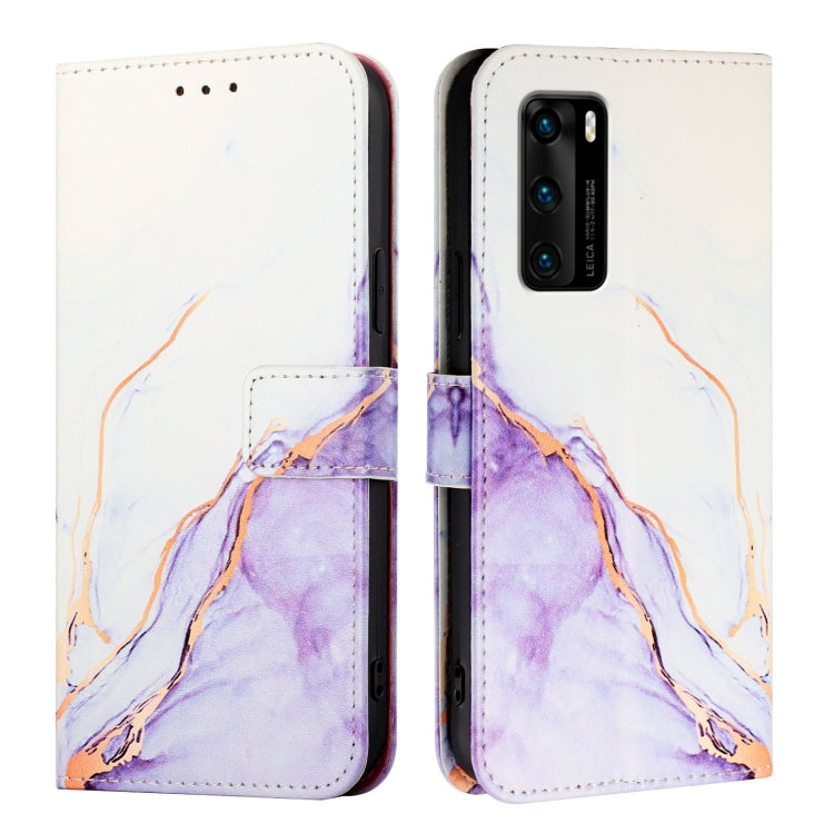 For Huawei P40 PT003 Marble Pattern Flip Leather Phone Case
