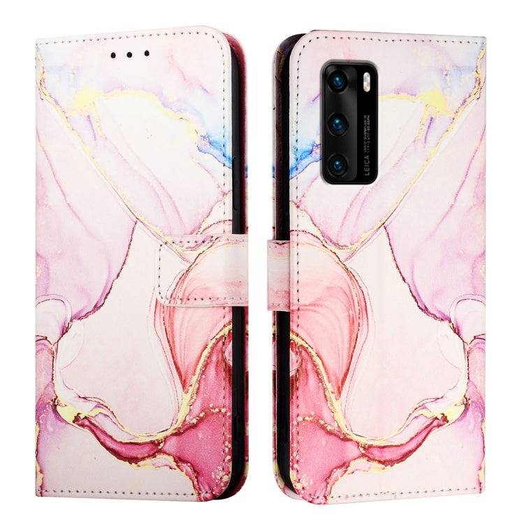 For Huawei P40 PT003 Marble Pattern Flip Leather Phone Case