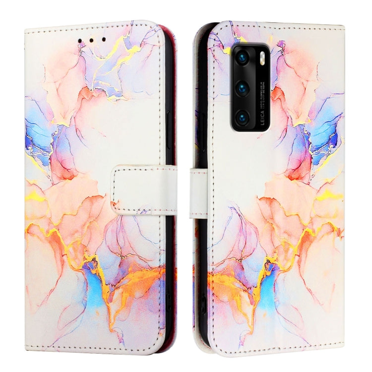 For Huawei P40 PT003 Marble Pattern Flip Leather Phone Case