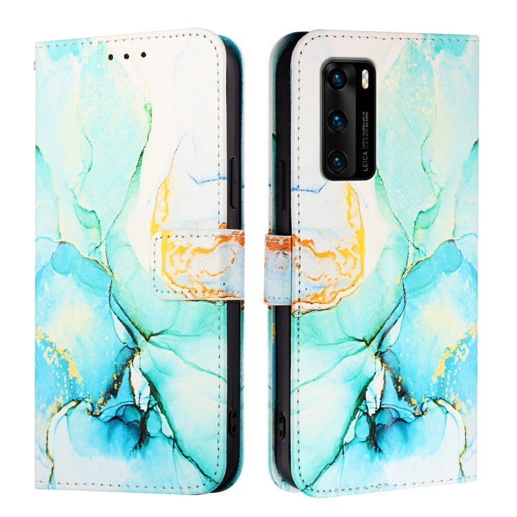 For Huawei P40 PT003 Marble Pattern Flip Leather Phone Case