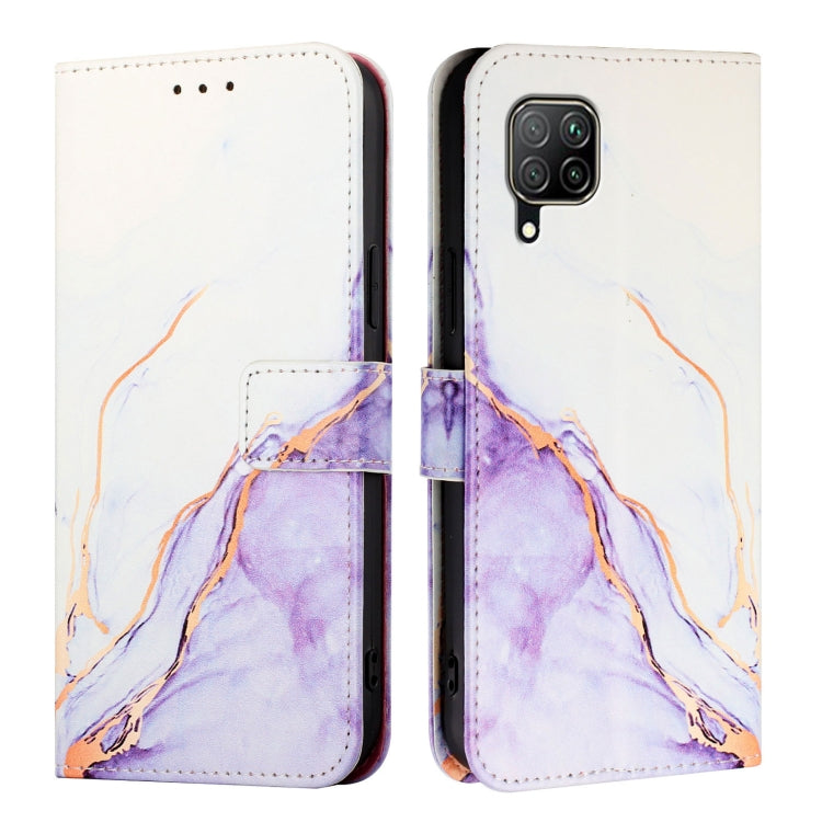 For Huawei P40 lite / nova 6 SE PT003 Marble Pattern Flip Leather Phone Case