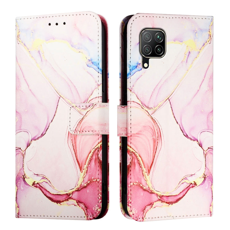 For Huawei P40 lite / nova 6 SE PT003 Marble Pattern Flip Leather Phone Case