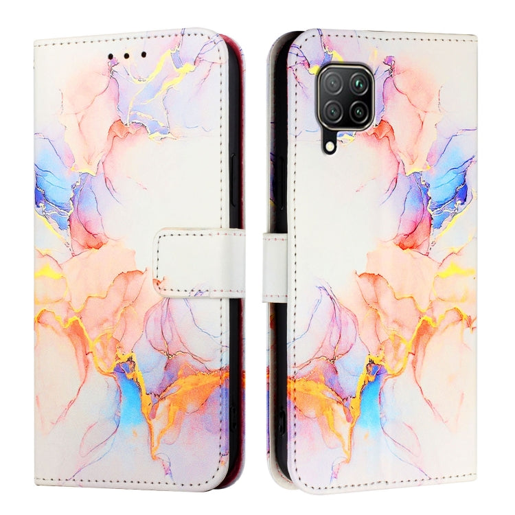 For Huawei P40 lite / nova 6 SE PT003 Marble Pattern Flip Leather Phone Case