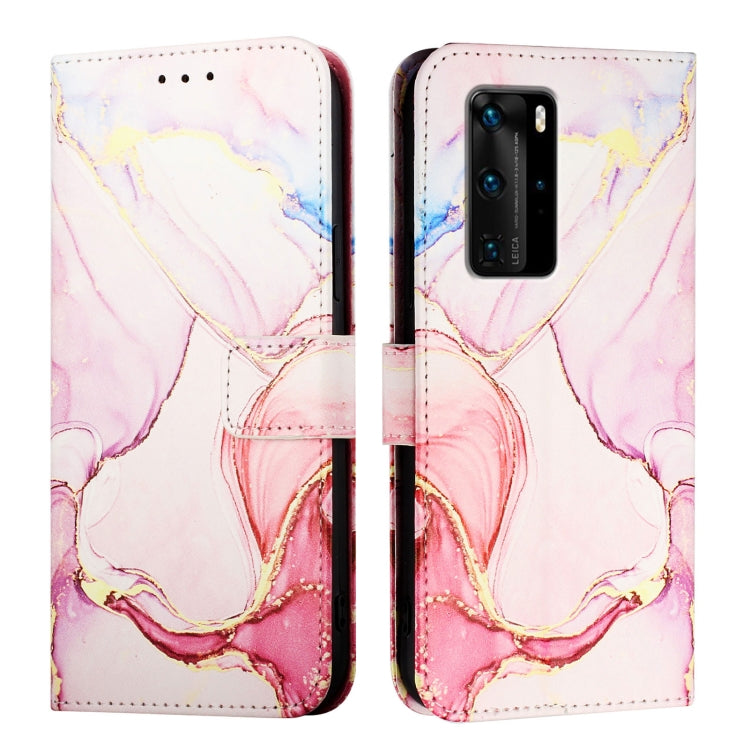 For Huawei P40 Pro PT003 Marble Pattern Flip Leather Phone Case